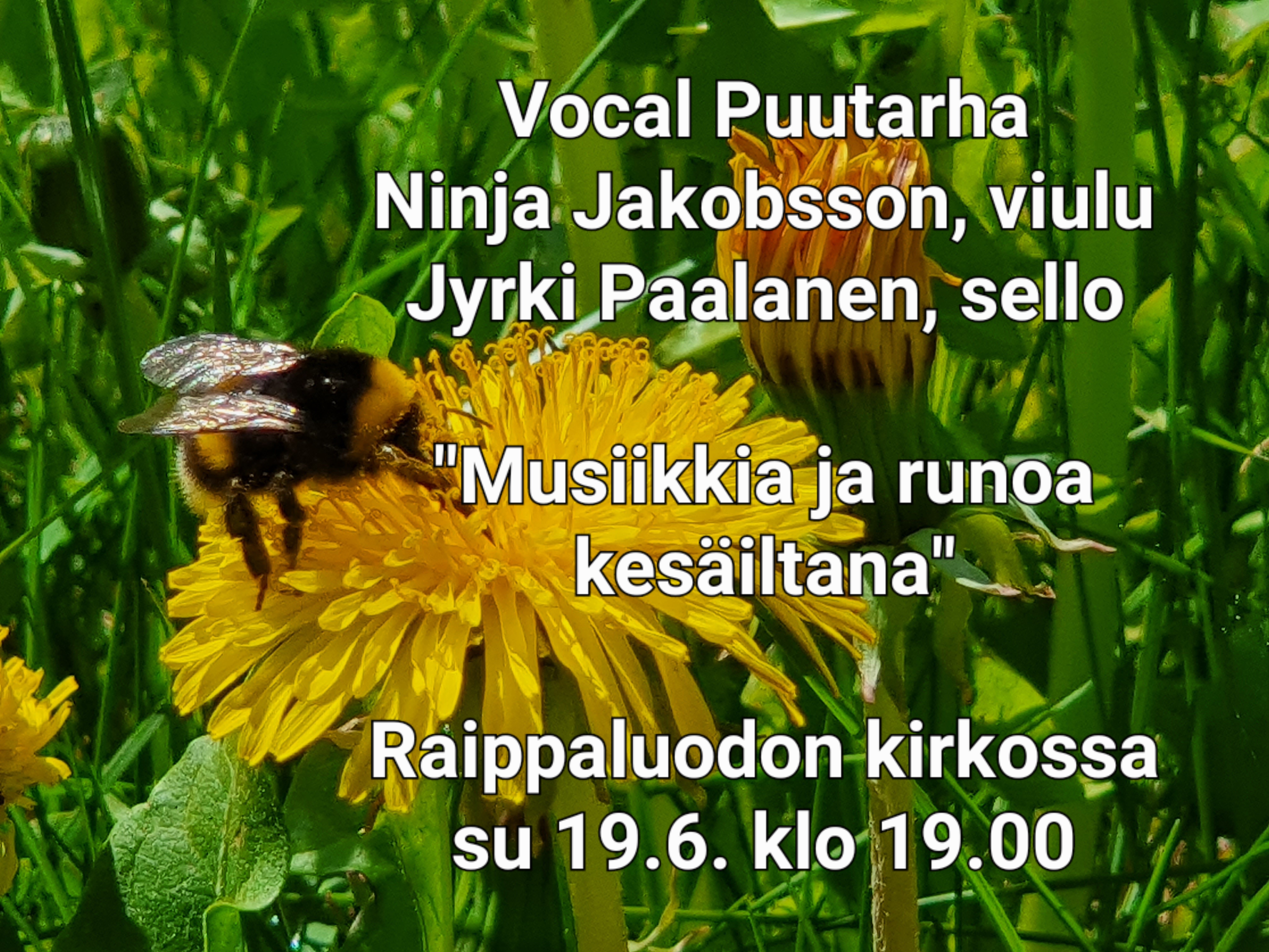Vocal Puutarha 19.6. klo 19.00 Raippaluodon kirkossa
